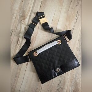 Too Faced Makeup Brush Belt Bum Waist Bag Pink Black Chain NWOT Exclusive